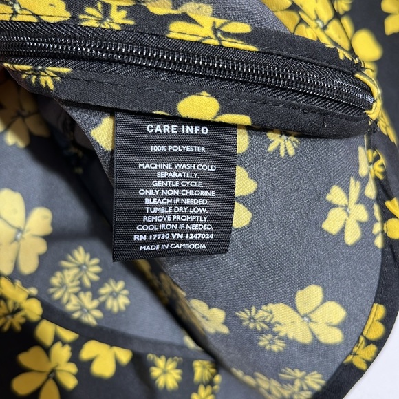 Who What Wear Black Yellow Floral Boho Blouse Size S - Picture 5 of 7